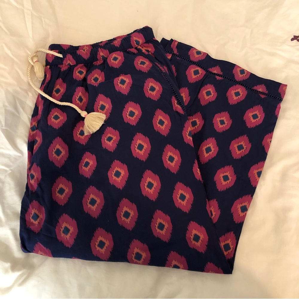 Pact Breezy Cotton Sleep Pant NWT XL ink blue ikat print